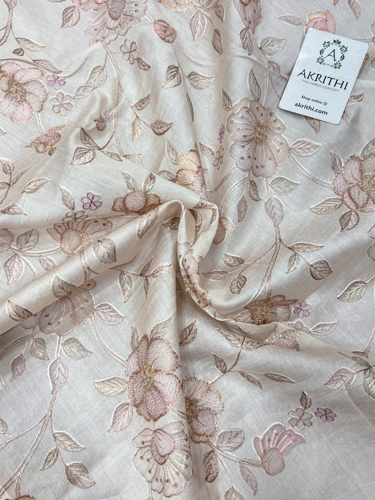 Embroidered Pure Munga Silk Fabric