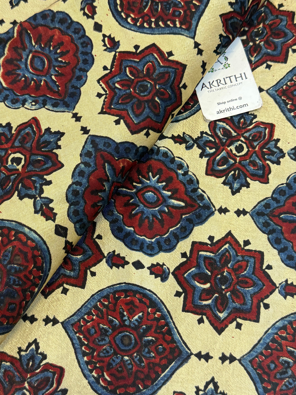 Ajrakh pure mashru silk fabric