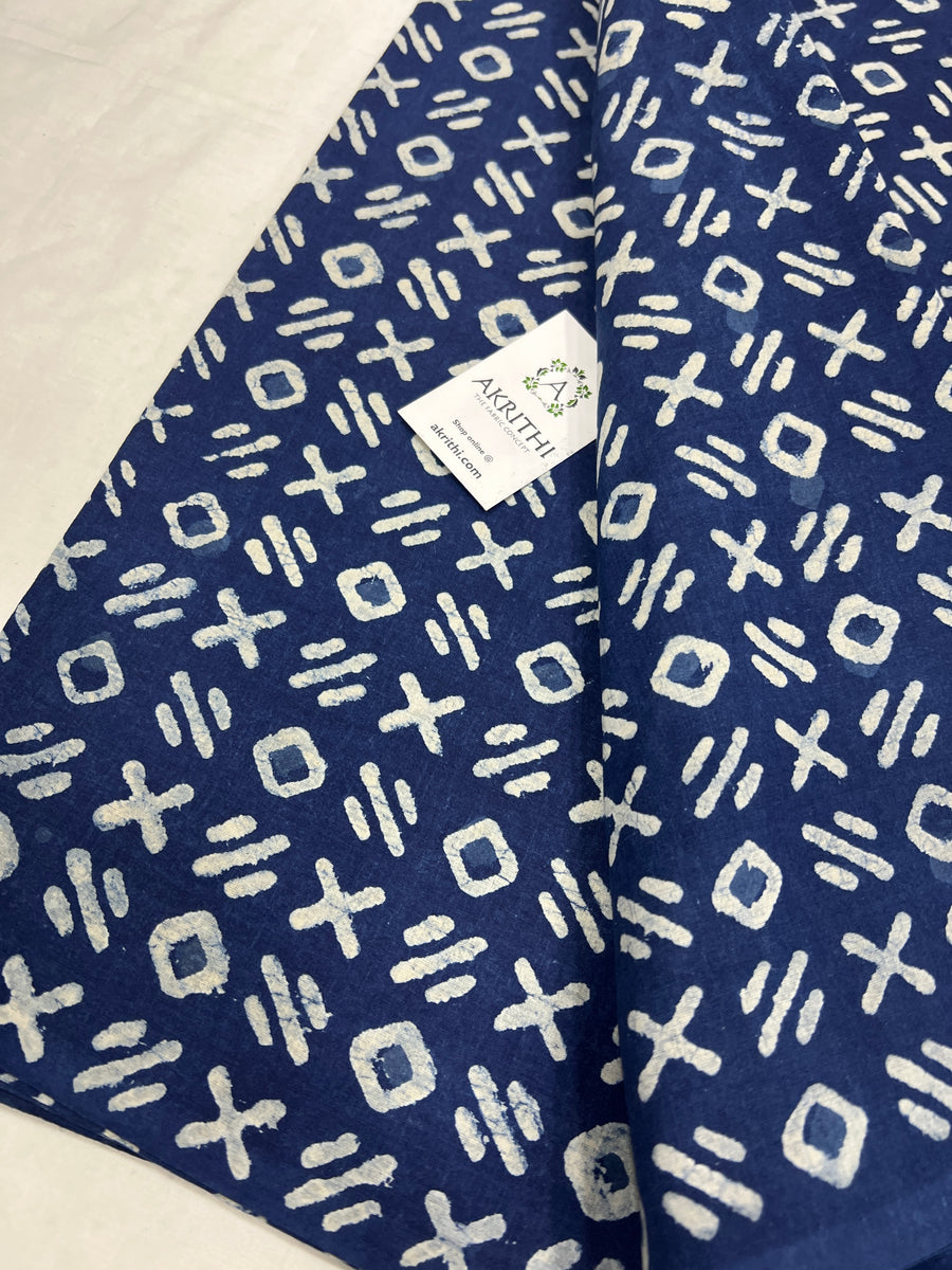 Indigo Printed pure cotton fabric