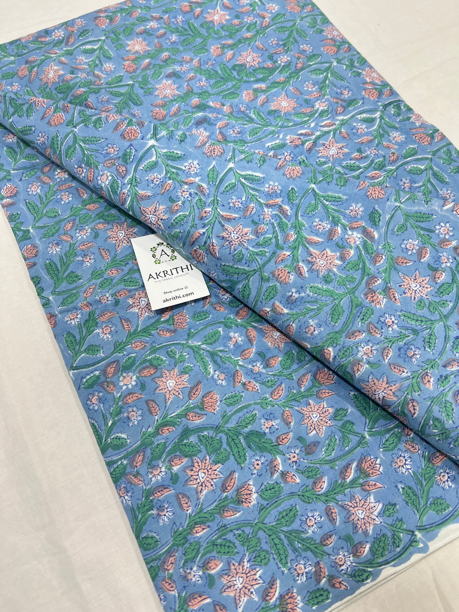 Hand block Printed pure cotton fabric