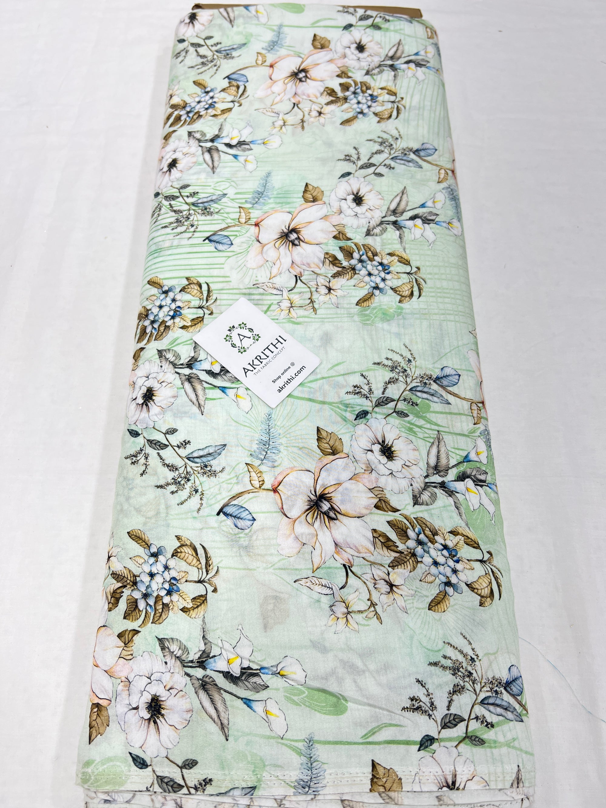 Printed pure muslin fabric