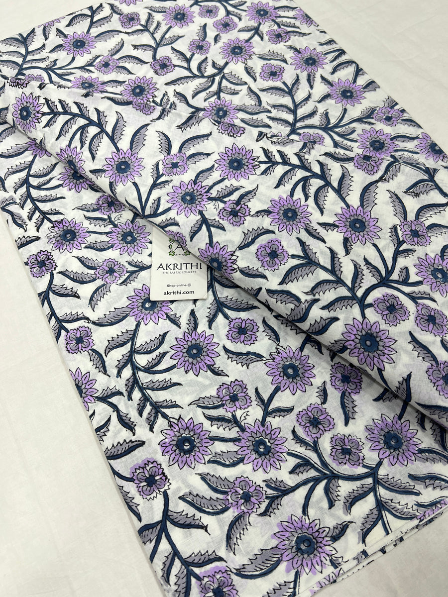 Hand block Printed pure cotton fabric