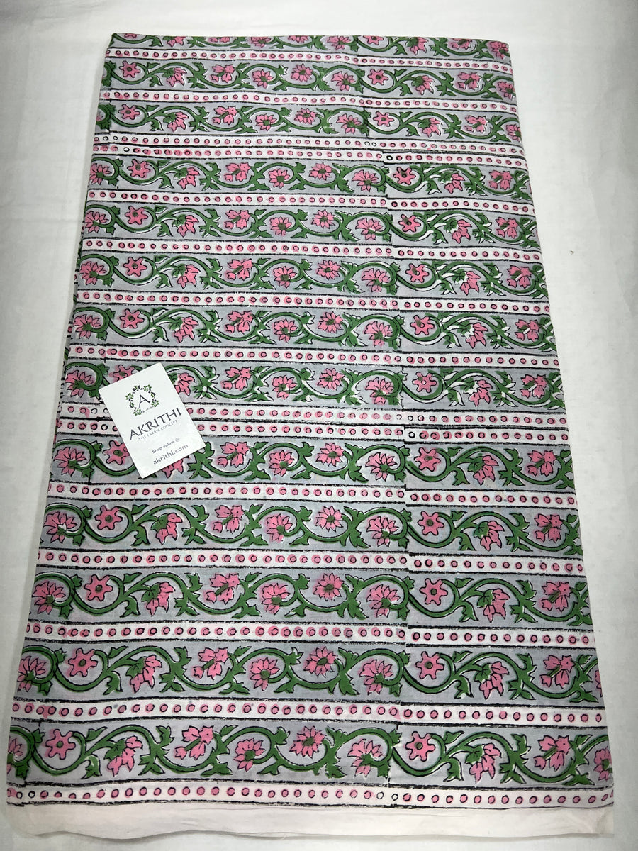 Hand block Printed pure cotton fabric