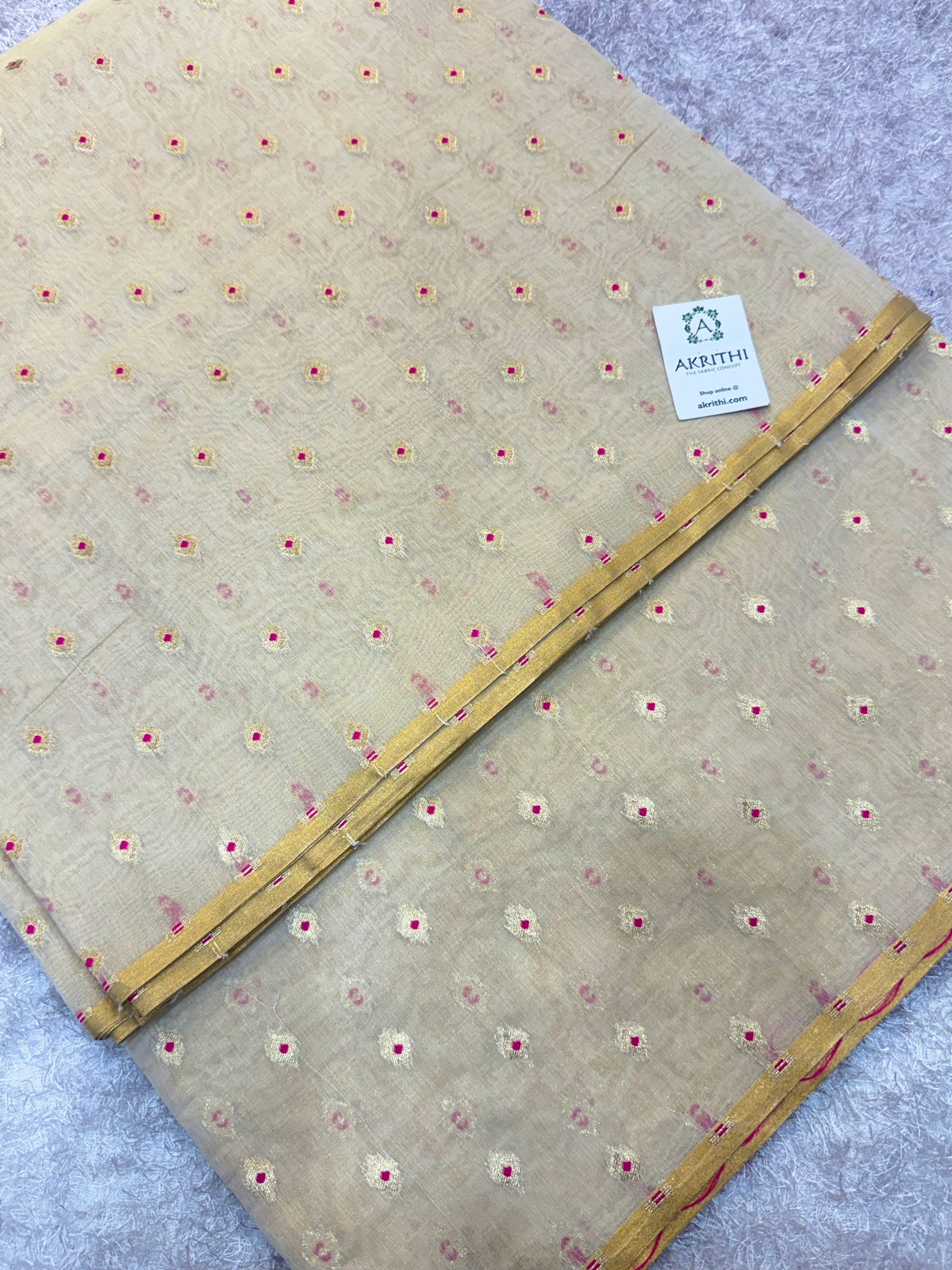 Dyeable banarasi Pure silk chanderi tissue meena butti fabric
