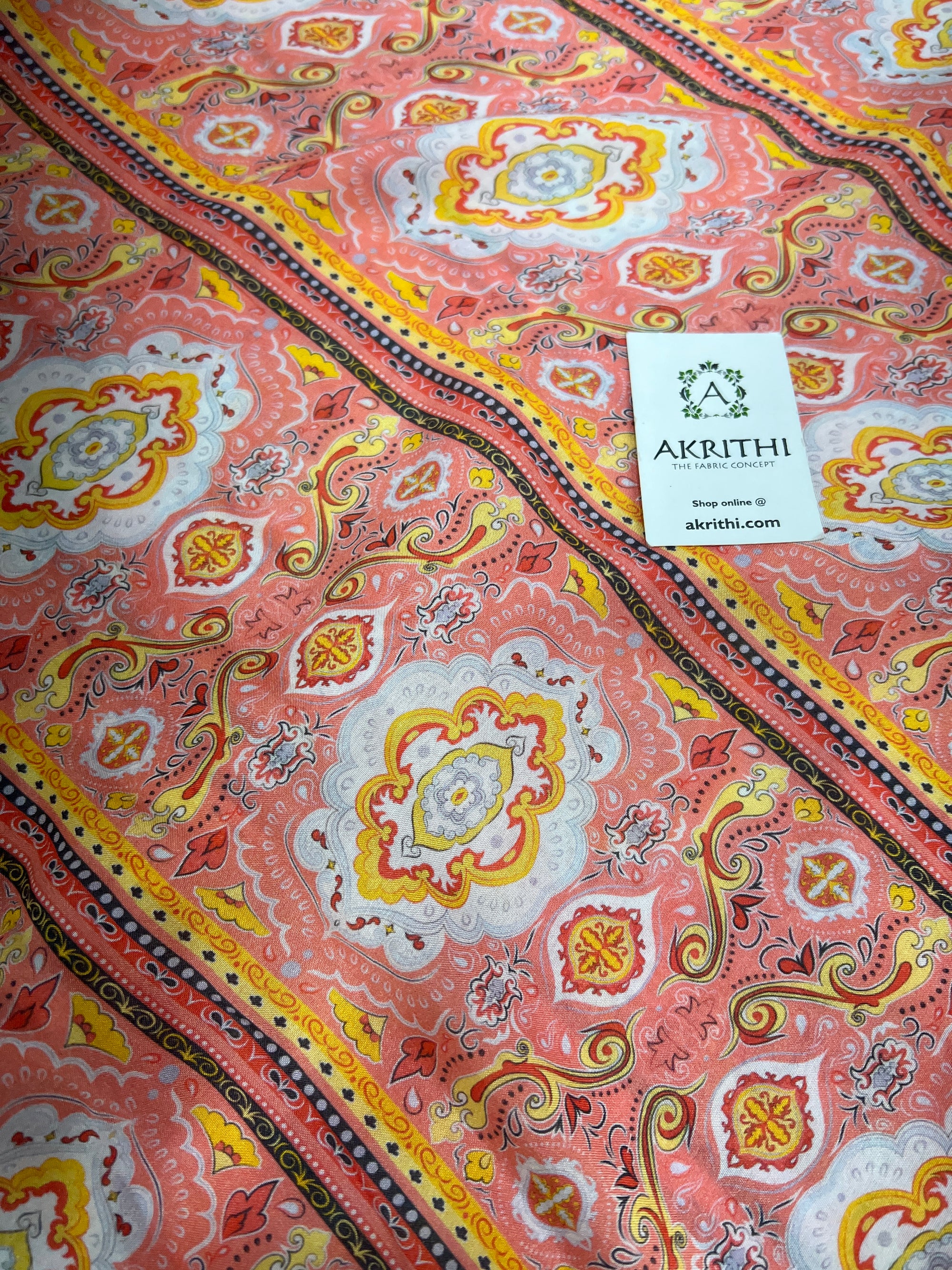 Printed pure muslin fabric