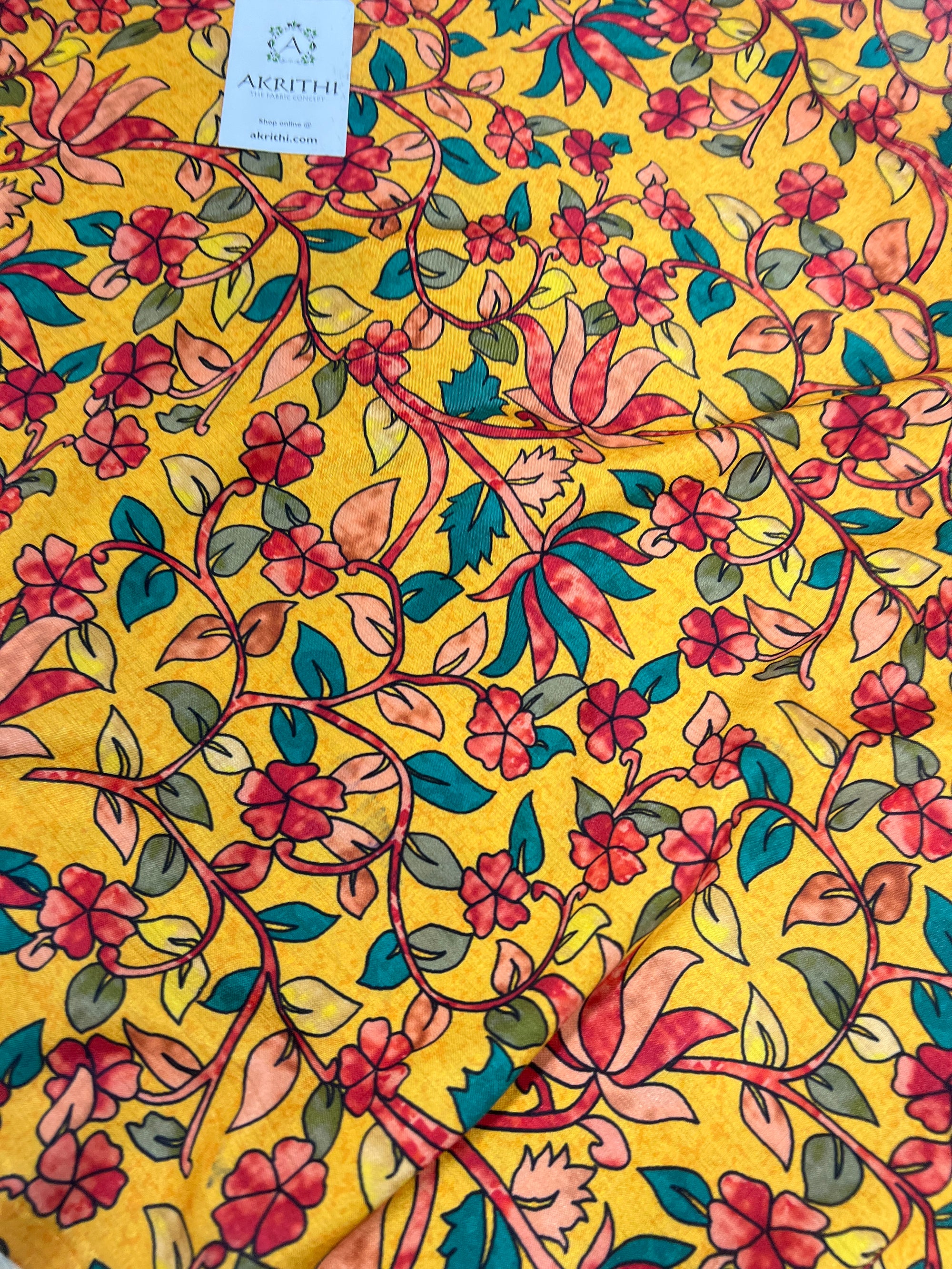 Printed silk fabric