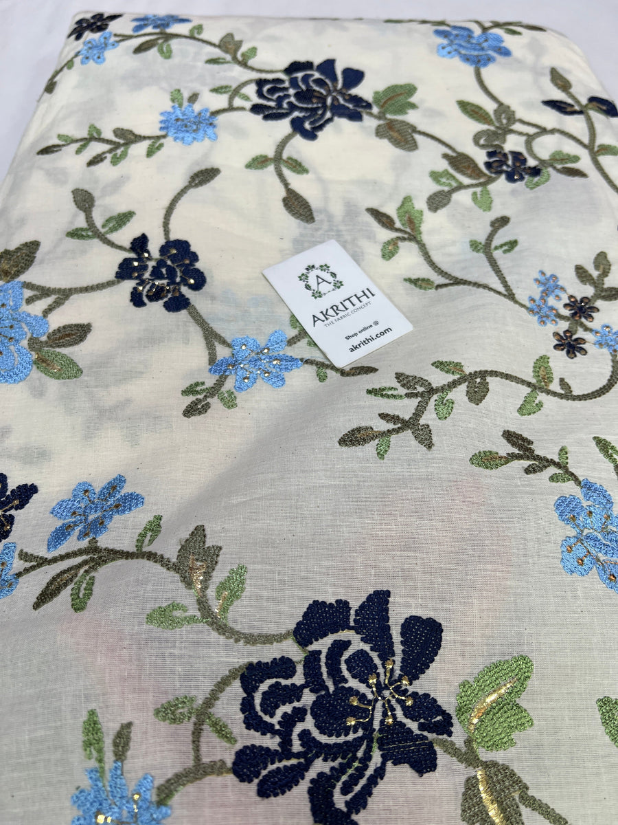 Pure cotton embroidered fabric