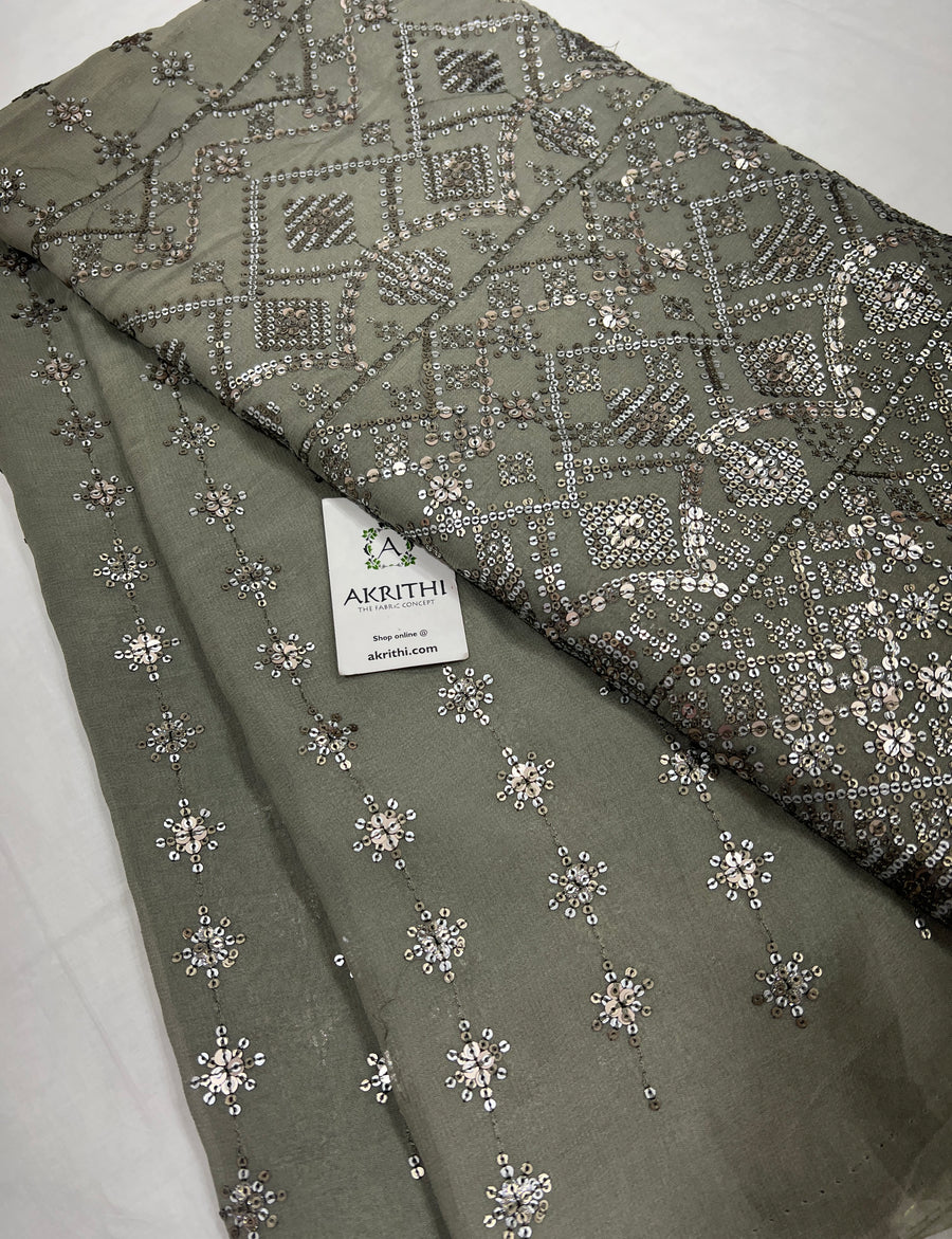 Embroidered pure Georgette fabric