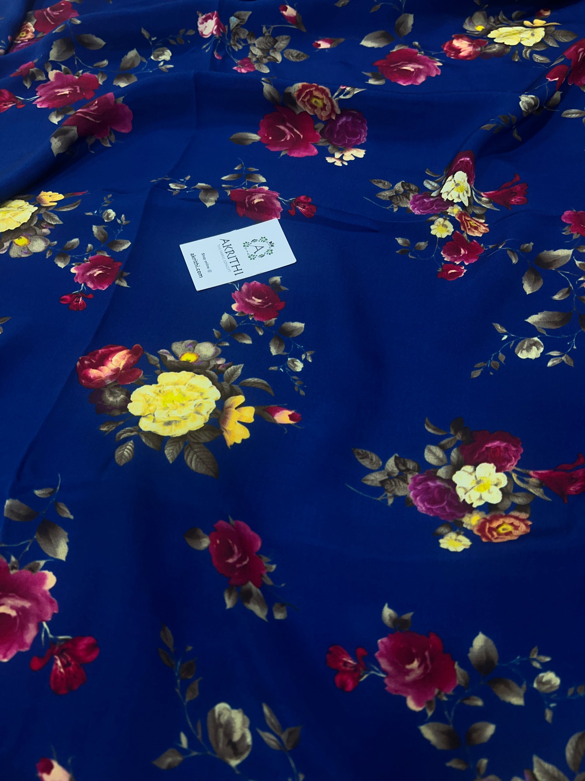 Digital printed pure silk crepe saree with blouse