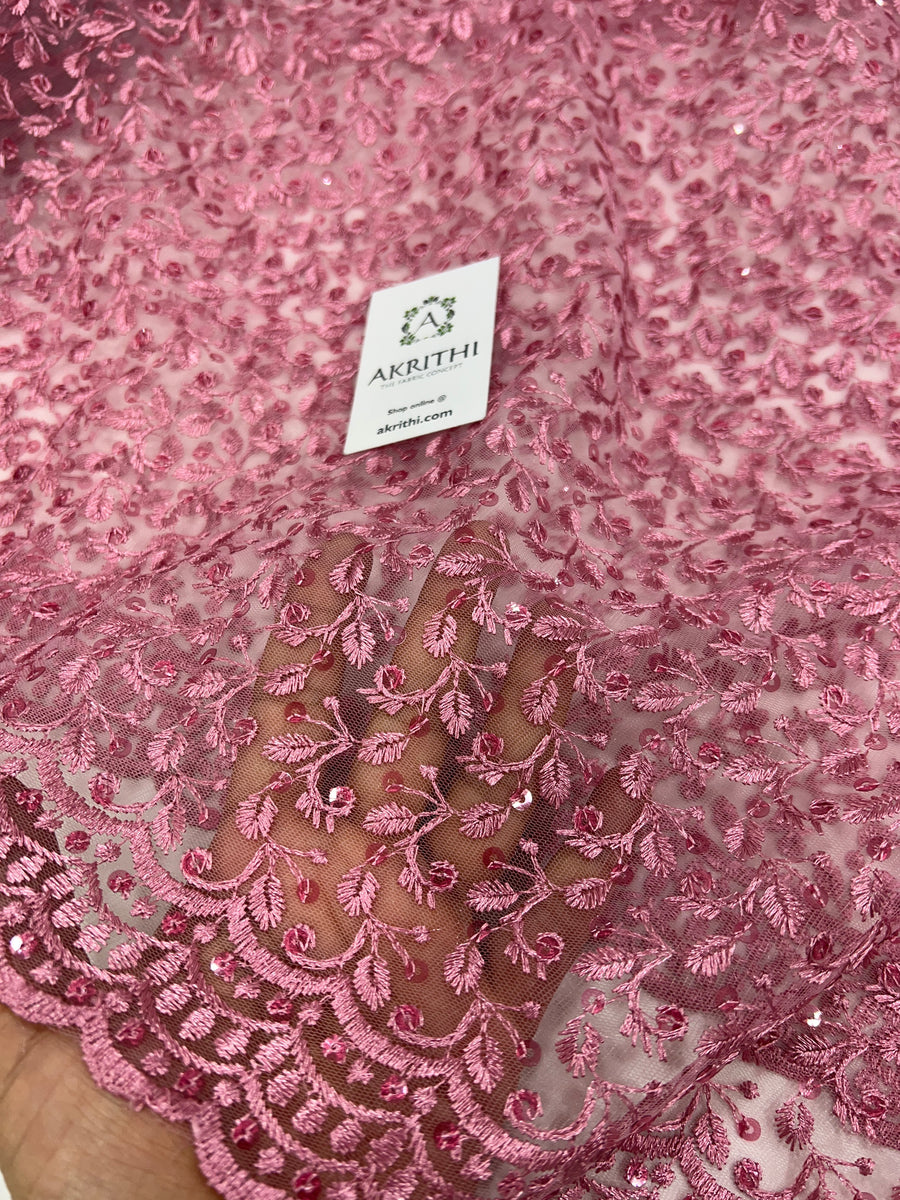 Self Embroidered net fabric