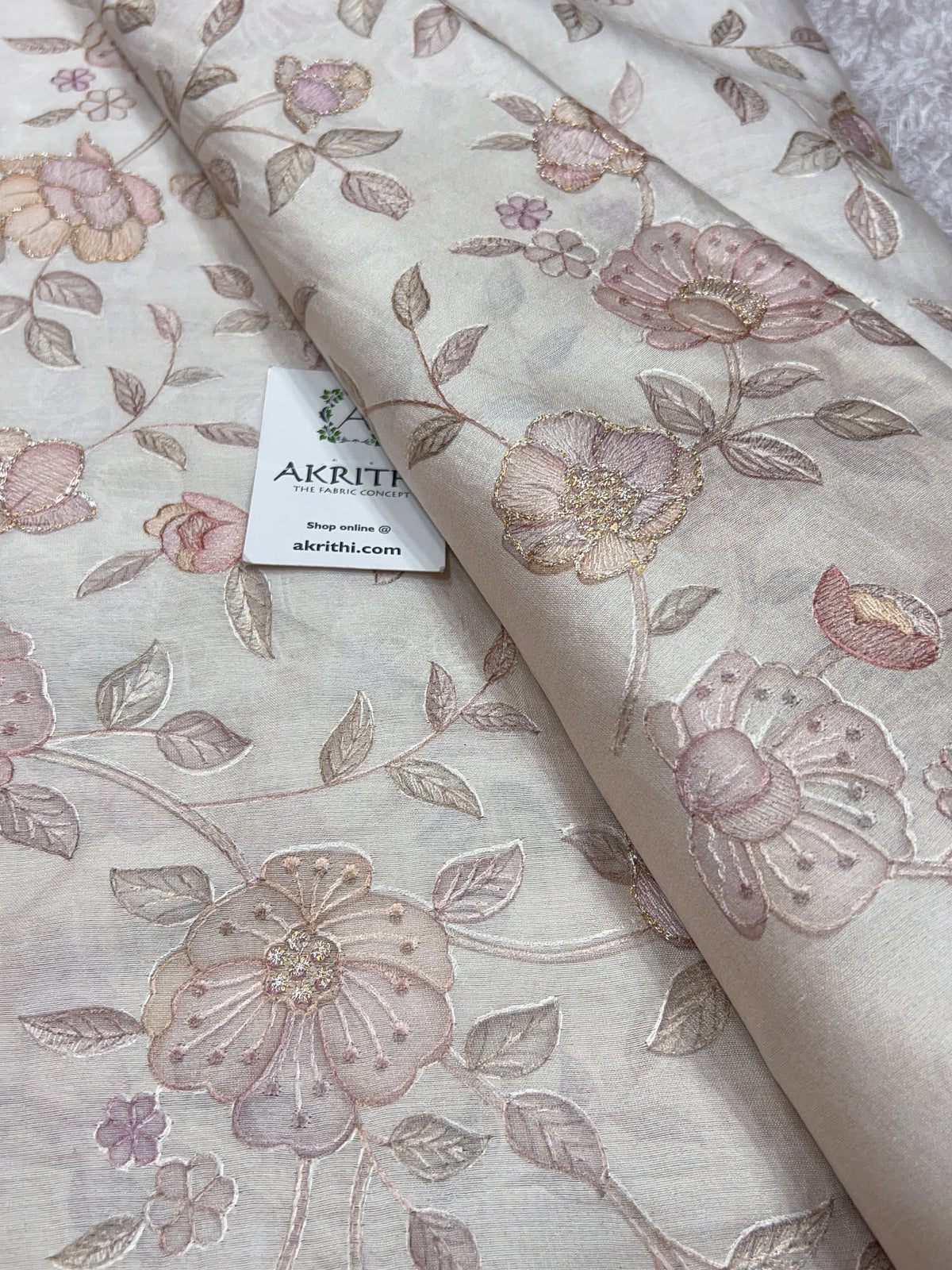 Embroidered Pure Munga Silk Fabric