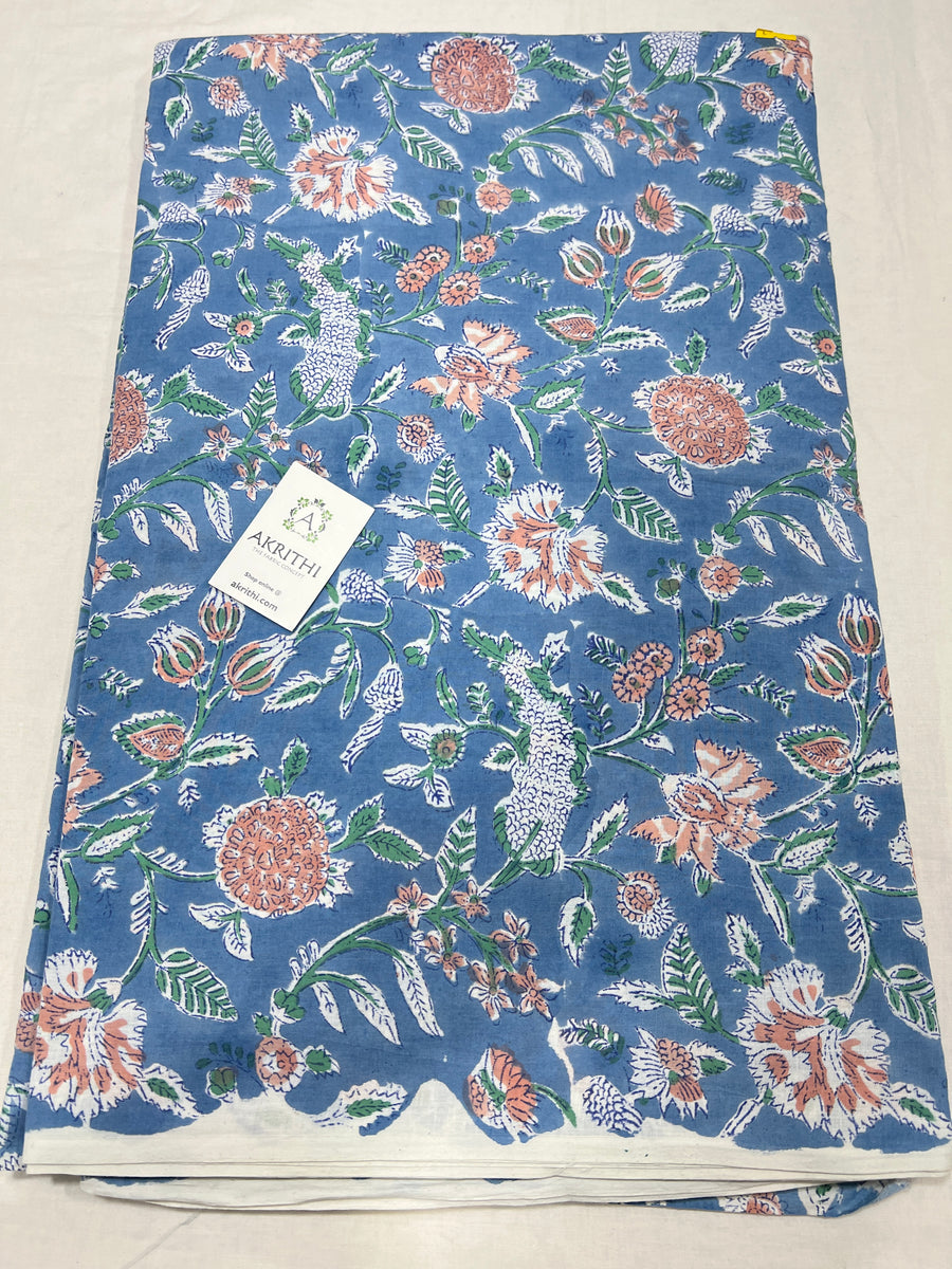 Hand block Printed pure cotton fabric