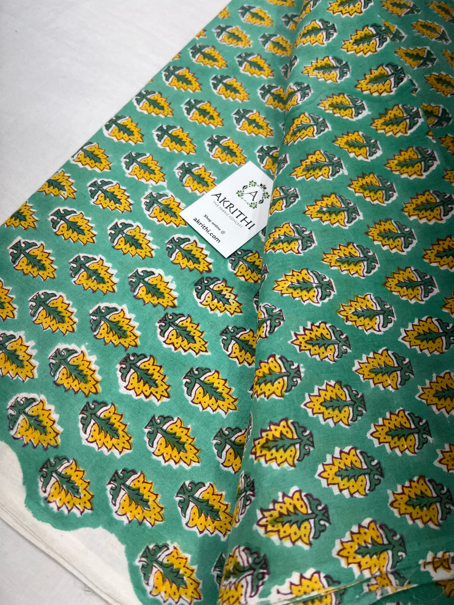 Hand block Printed pure cotton fabric