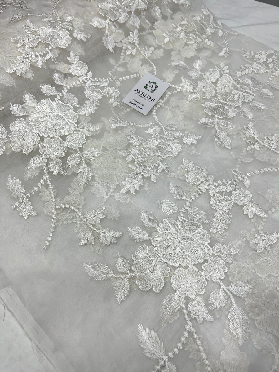 Embroidered organza fabric