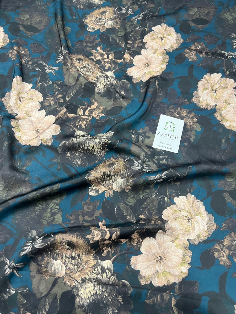 Digital printed modal satin fabric