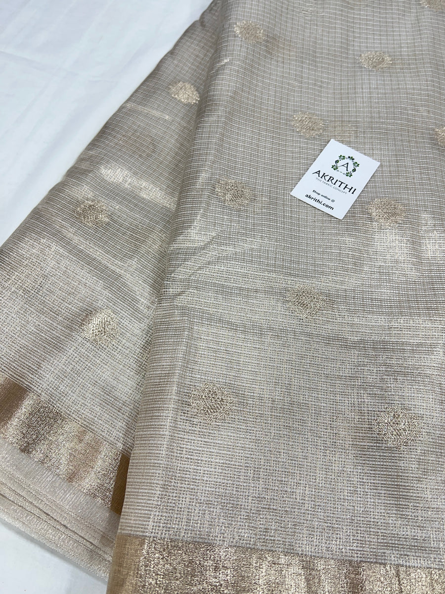 Dyeable Banarasi woven Kota tissue fabric