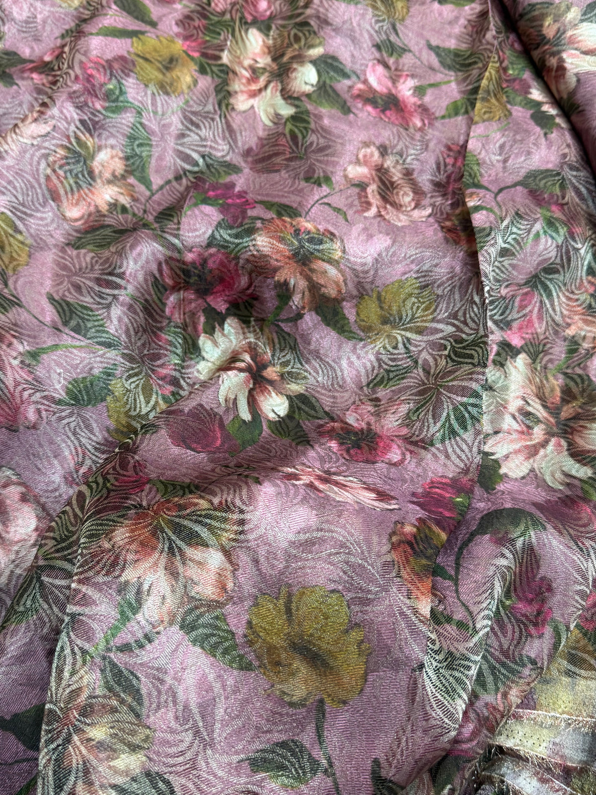 Printed pure tissue viscose muslin jacquard fabric