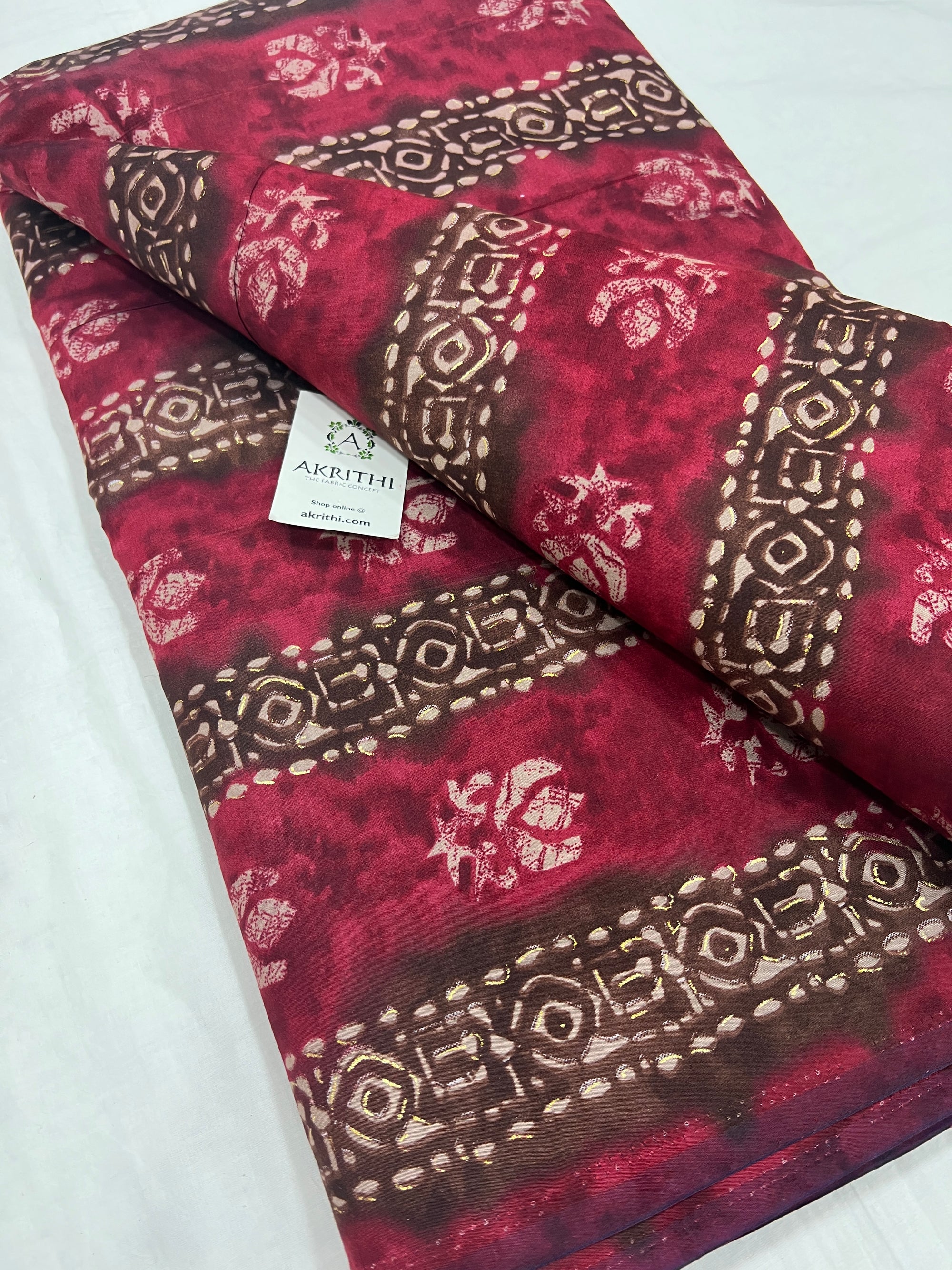 Printed silk fabric