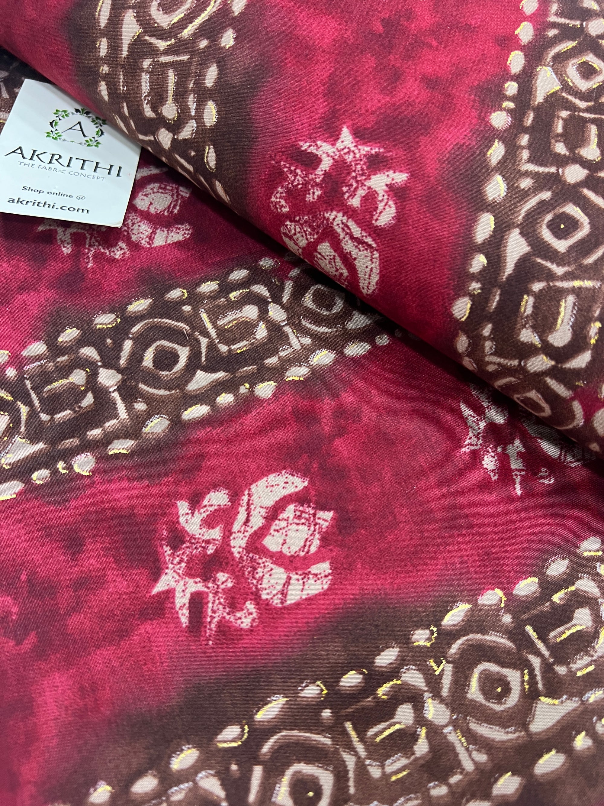 Printed silk fabric