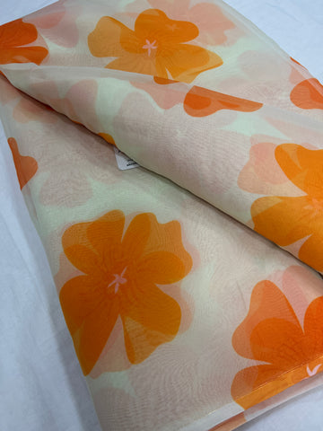 Digital floral Printed organza fabric