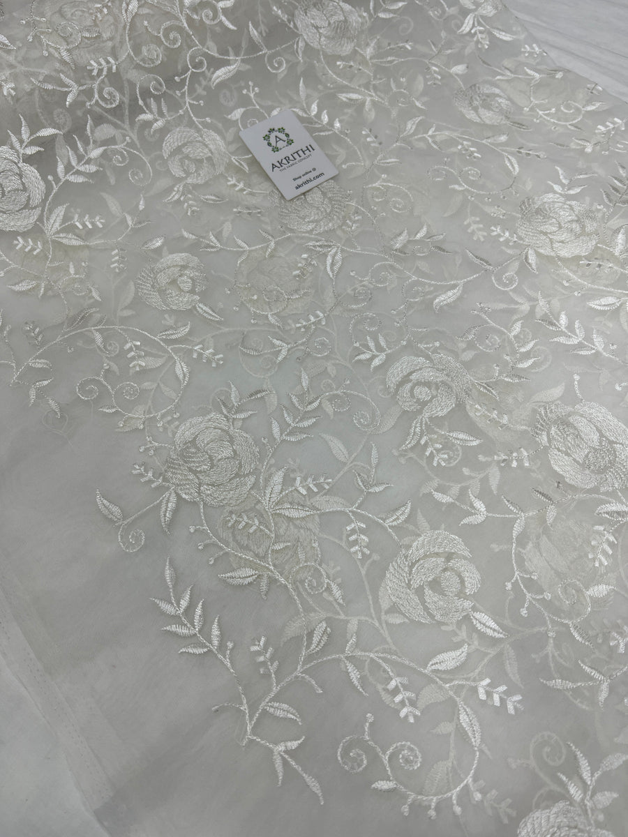 Embroidered organza fabric