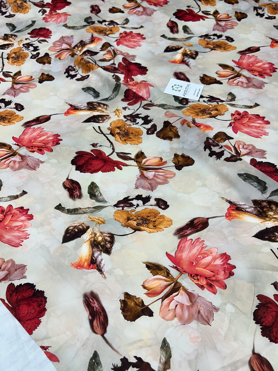 Digital printed modal satin fabric