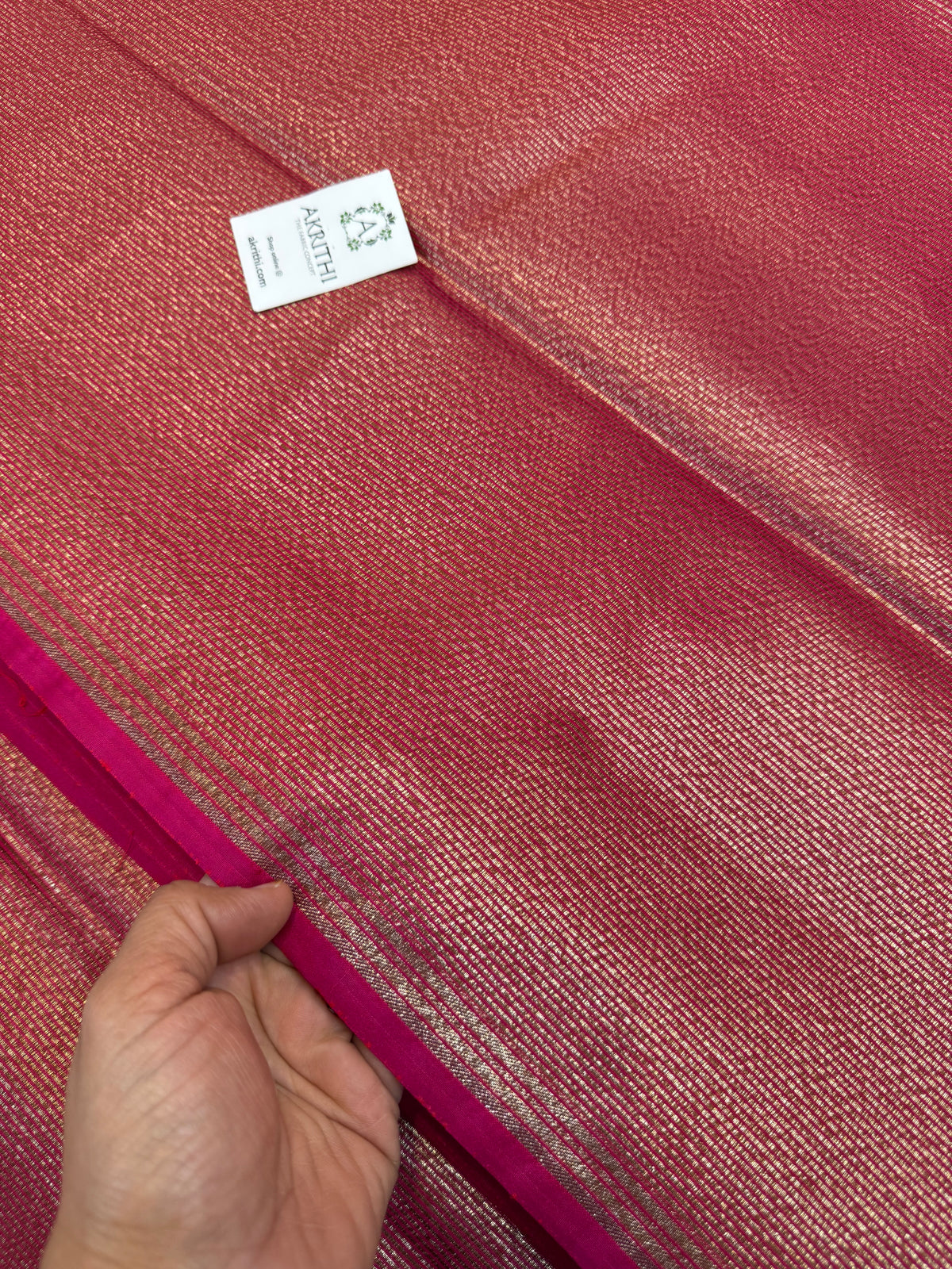 Pure Banarasi brocade striped antique zari fabric
