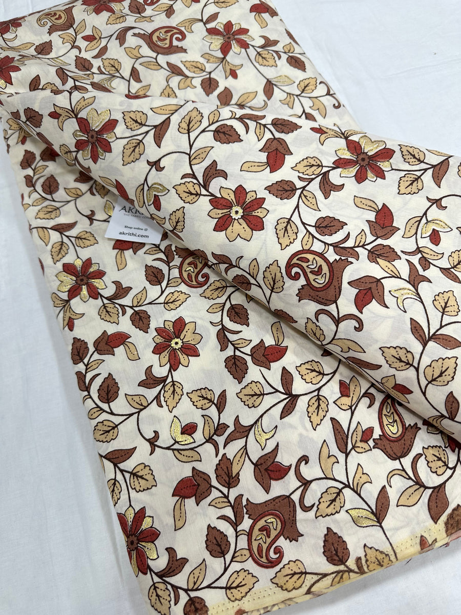 Printed silk fabric