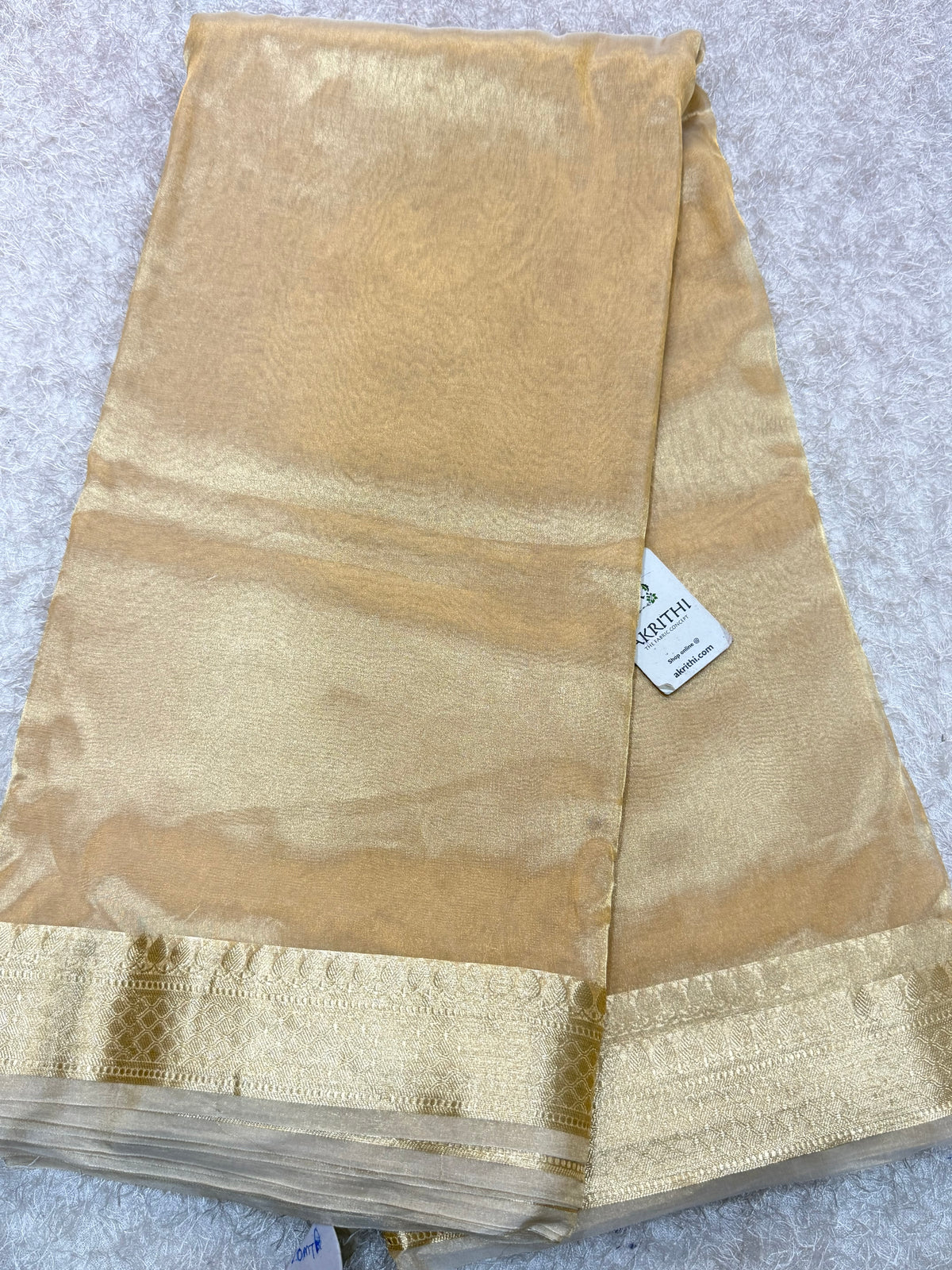 Dyeable banarasi pure silk organza tissue fabric with border