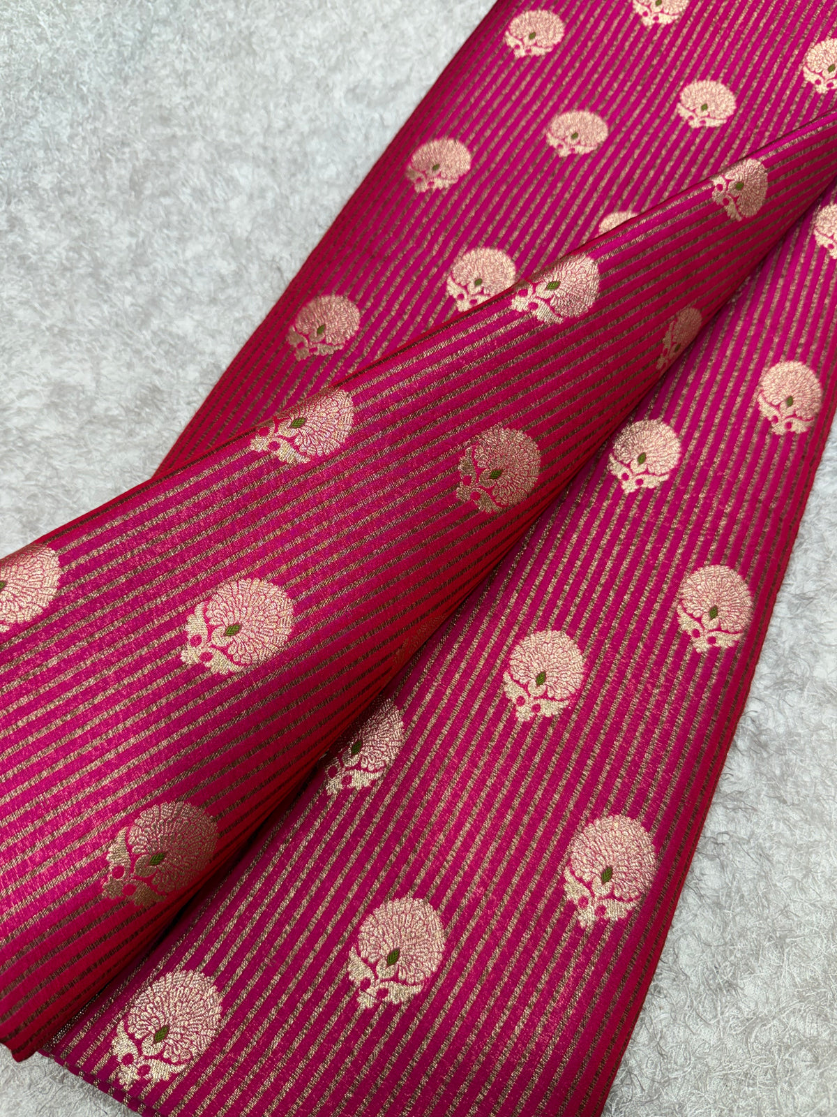 Pure Banarasi brocade with meena butti antique zari fabric