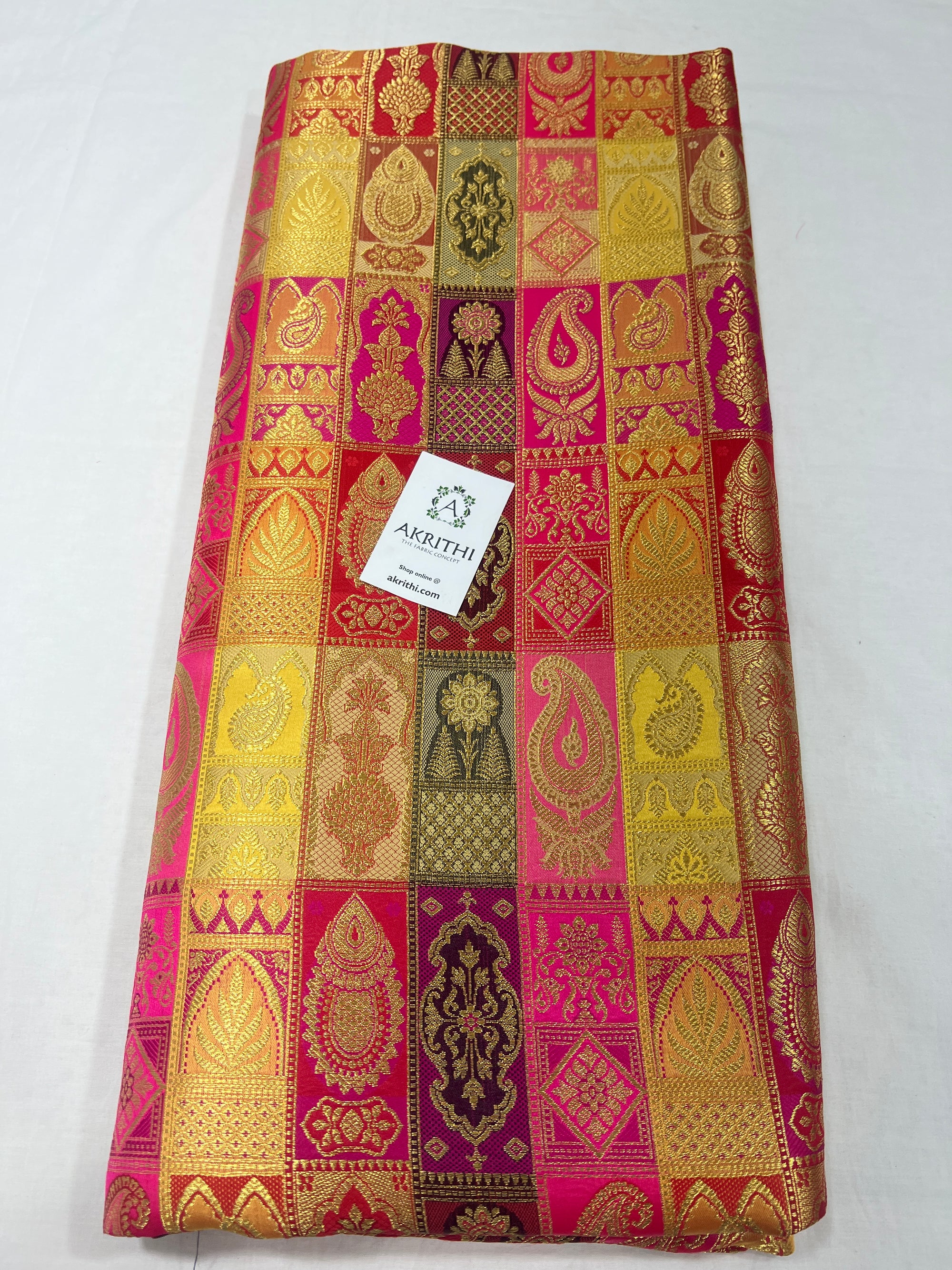 Pure Banarasi brocade fabric 80 cms cut