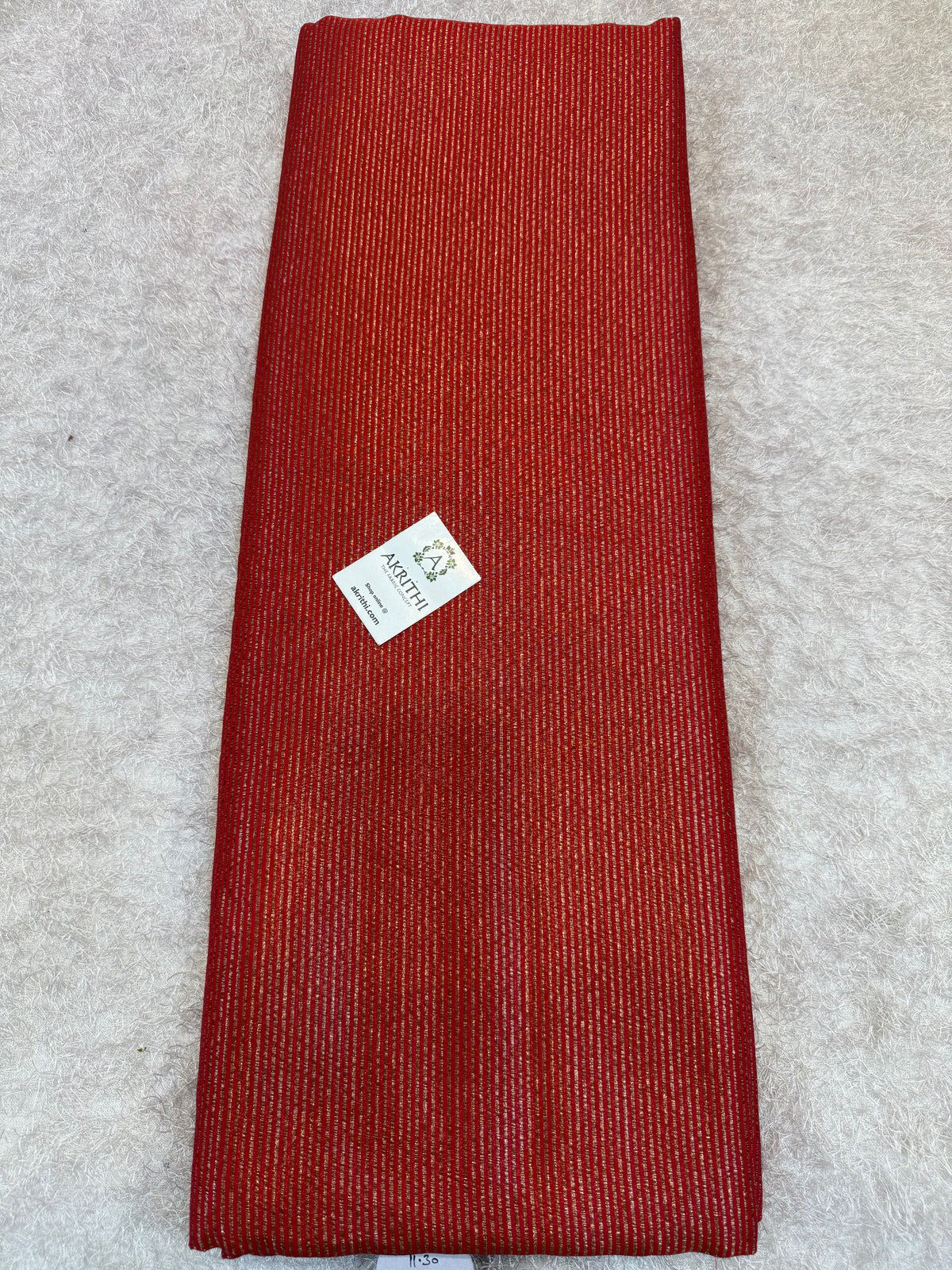 Pure Banarasi brocade striped antique zari fabric