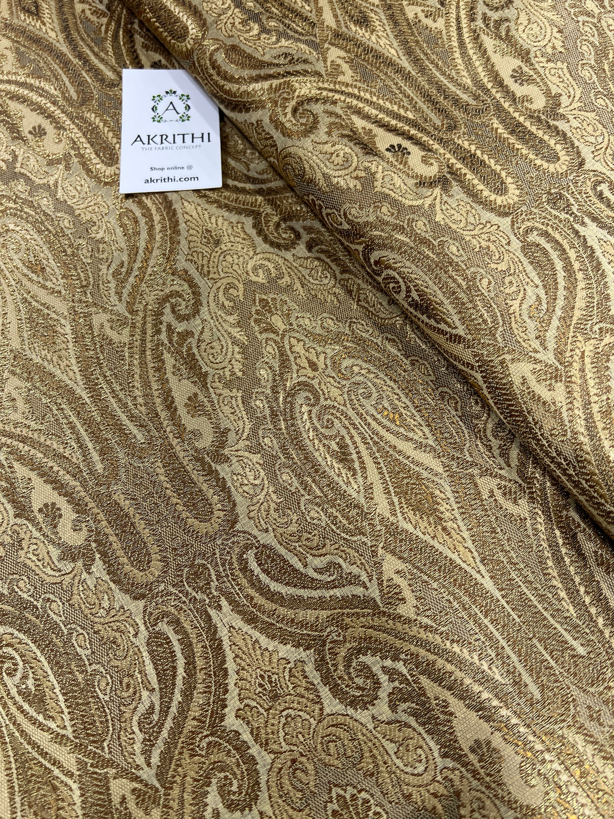 Pure  Banarasi brocade fabric 70 cms cut