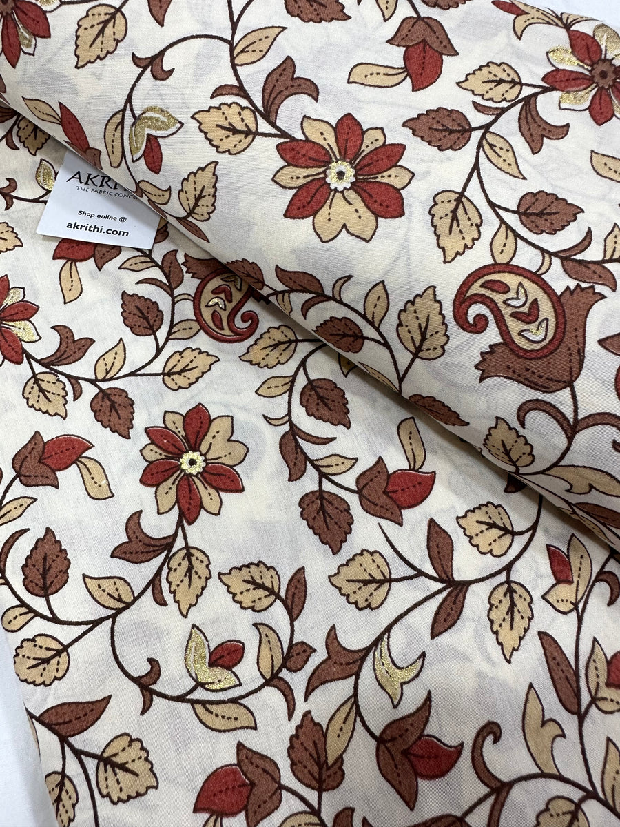 Printed silk fabric