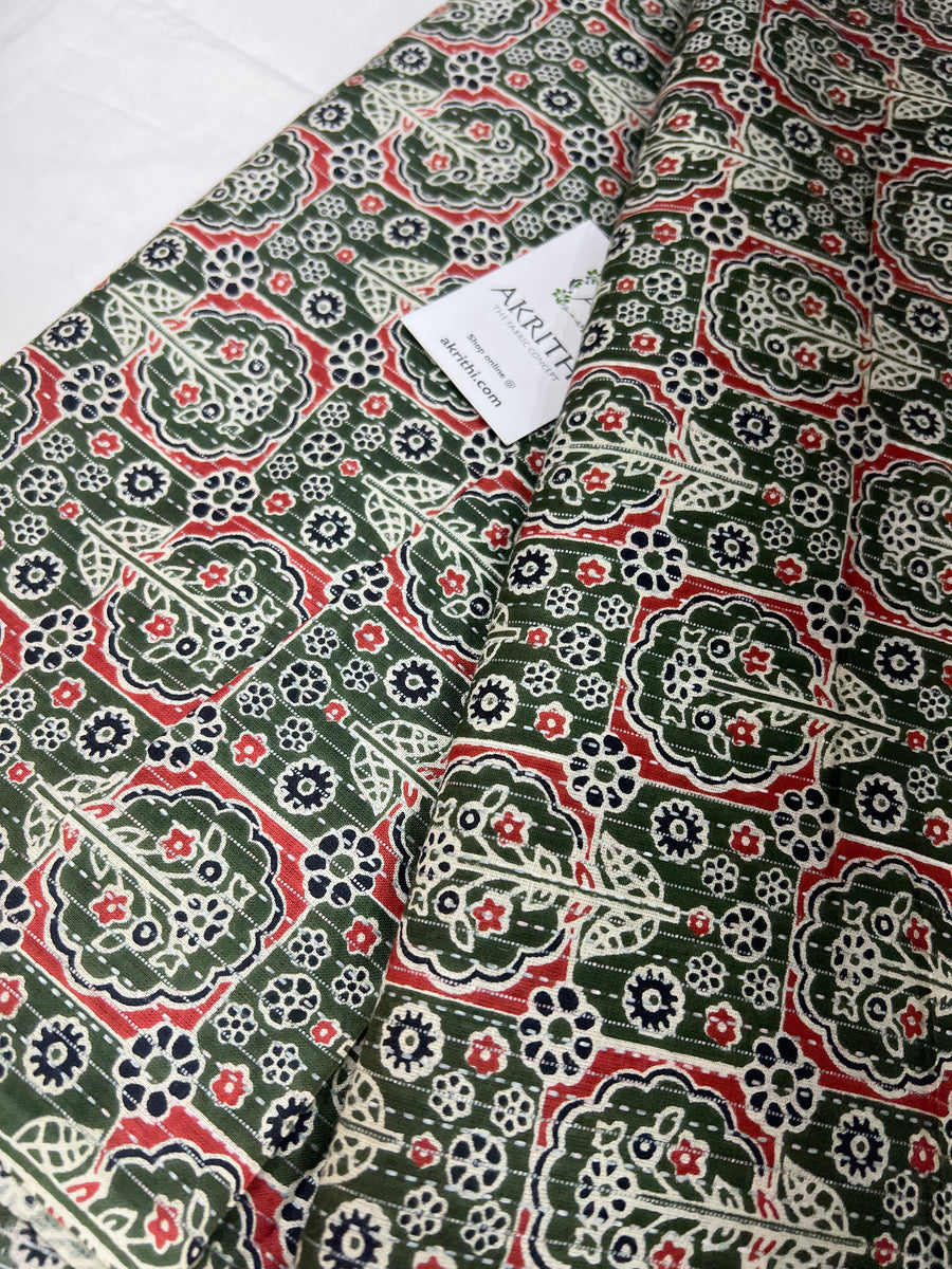 Printed Kantha pure cotton fabric