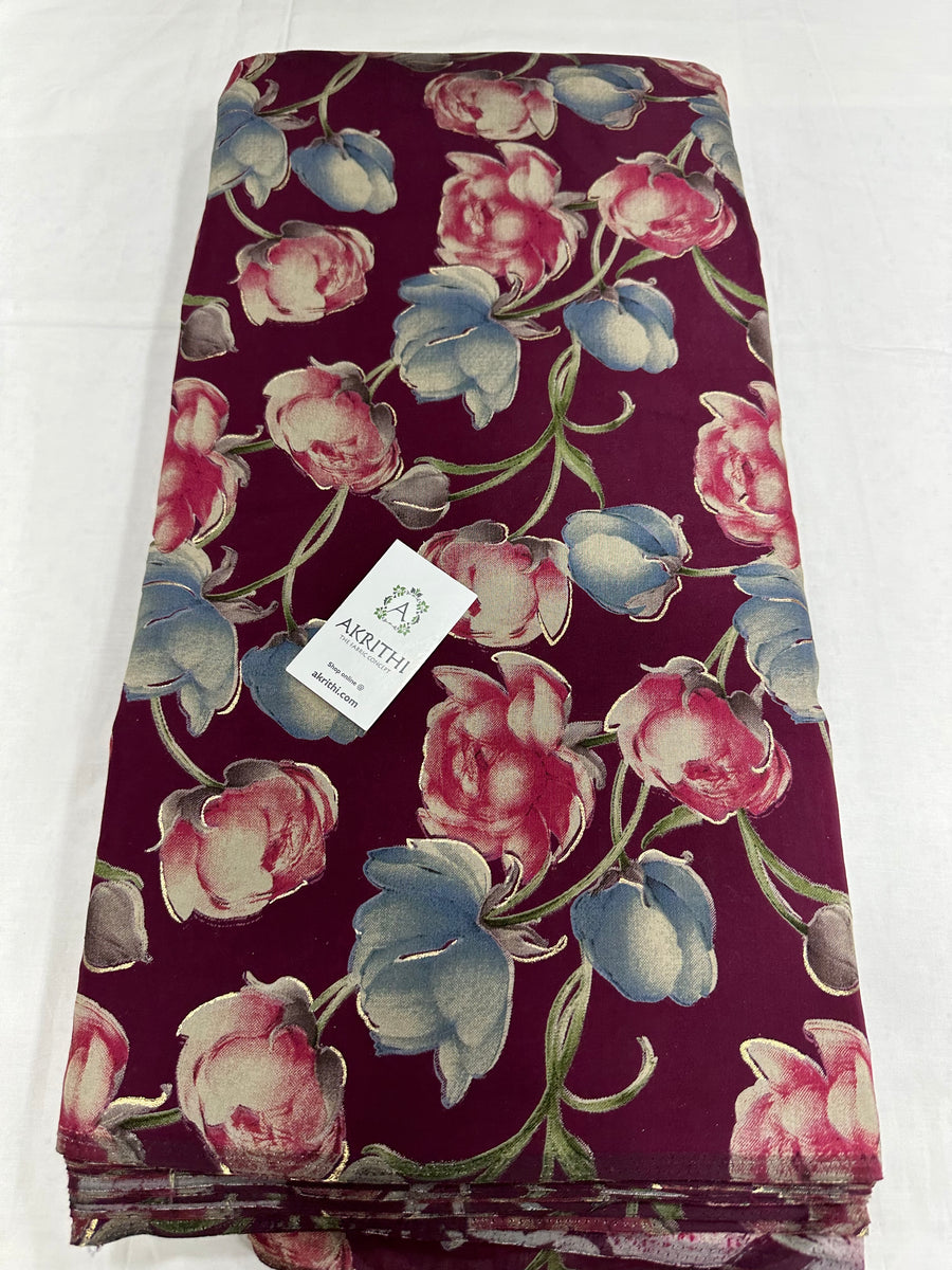 Printed silk fabric