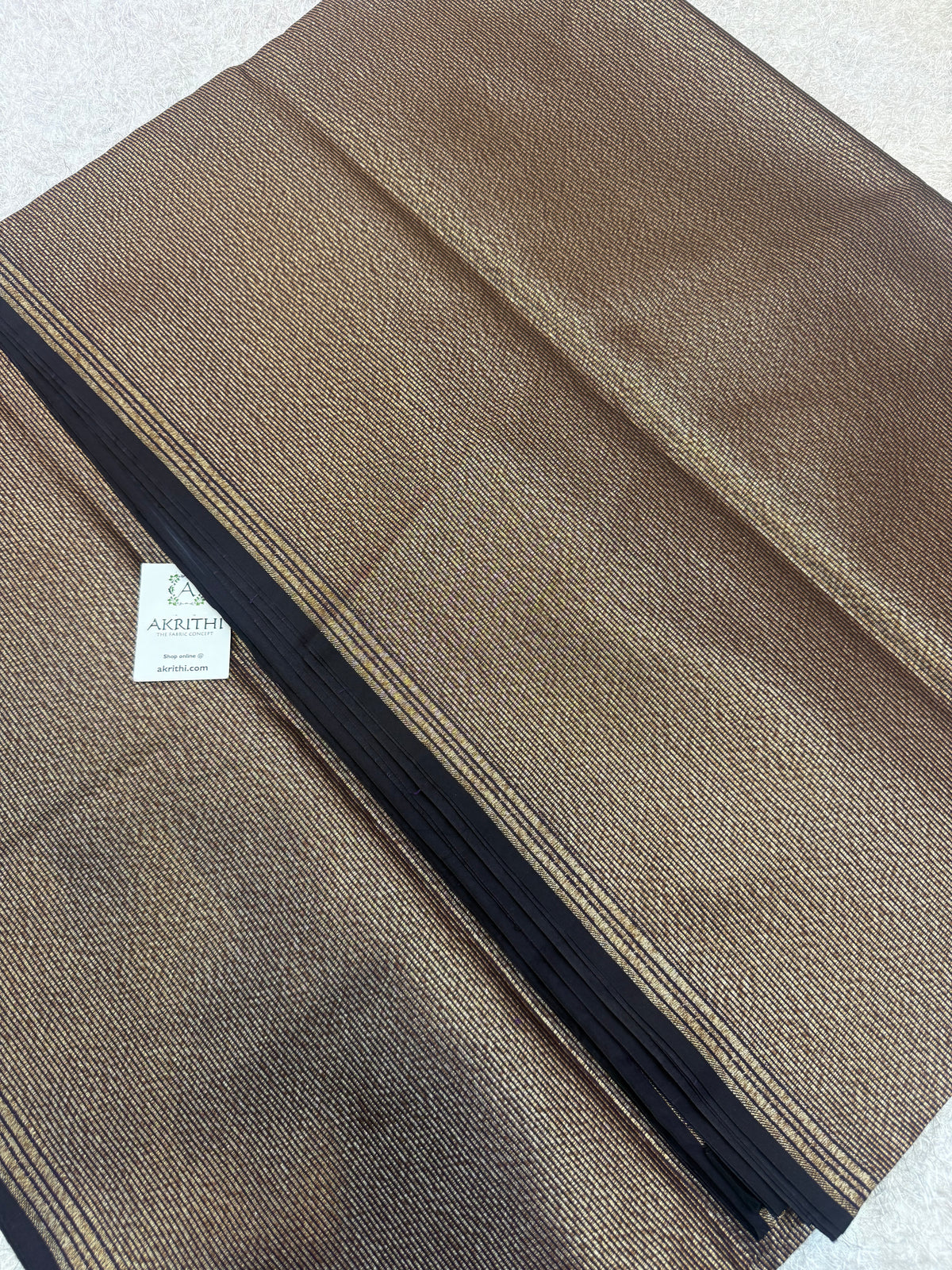Pure Banarasi brocade striped antique zari fabric