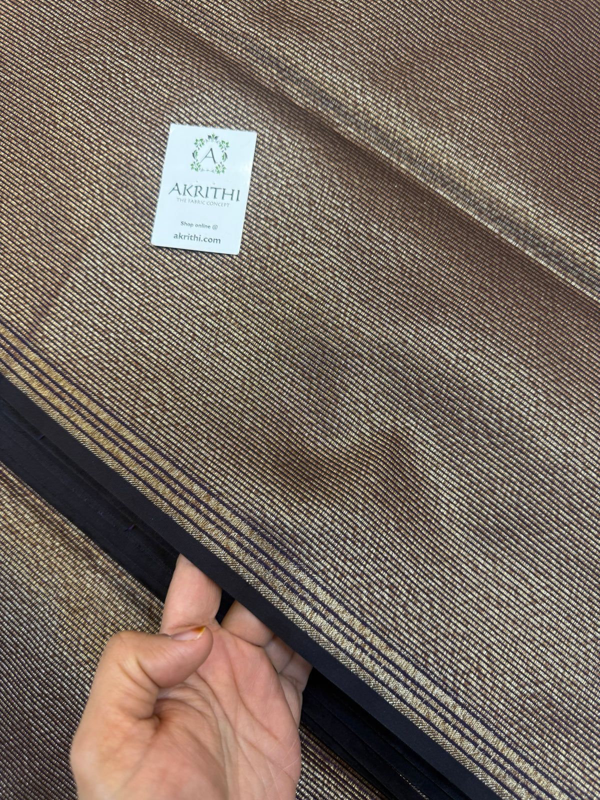 Pure Banarasi brocade striped antique zari fabric