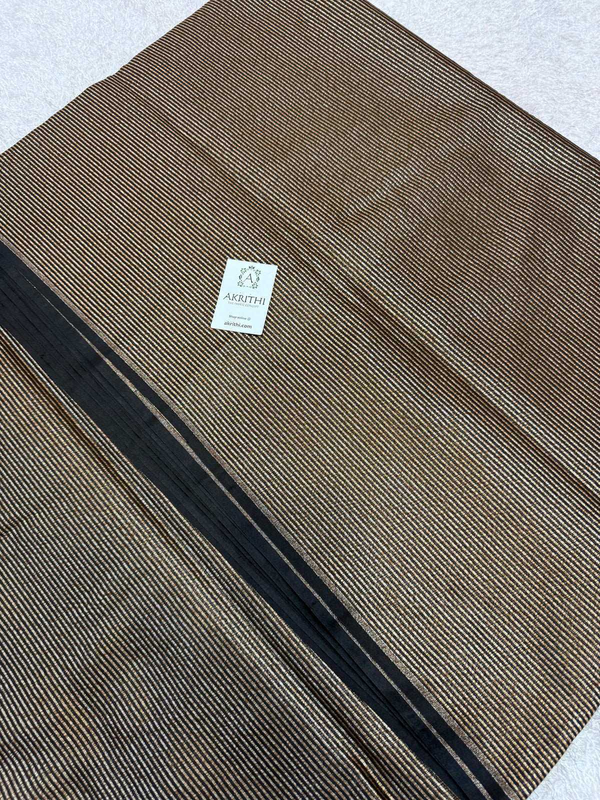 Pure Banarasi brocade striped antique zari fabric
