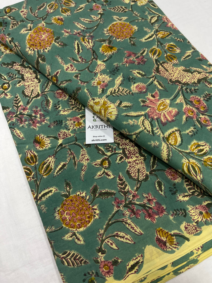 Hand block Printed pure cotton fabric