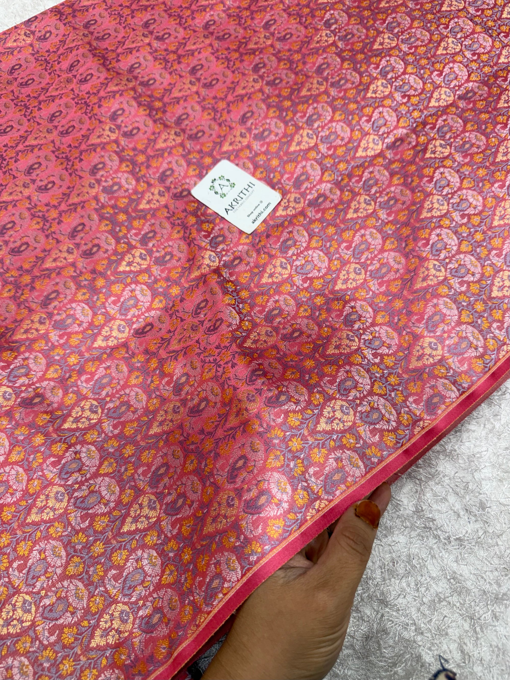Pure Banarasi resham tanchoi brocade fabric