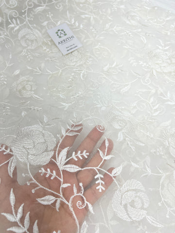 Embroidered organza fabric