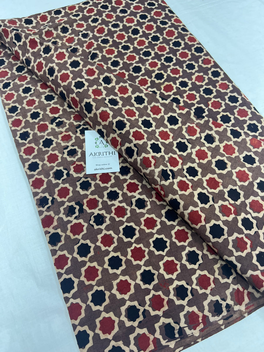 Ajrakh pure cotton fabric