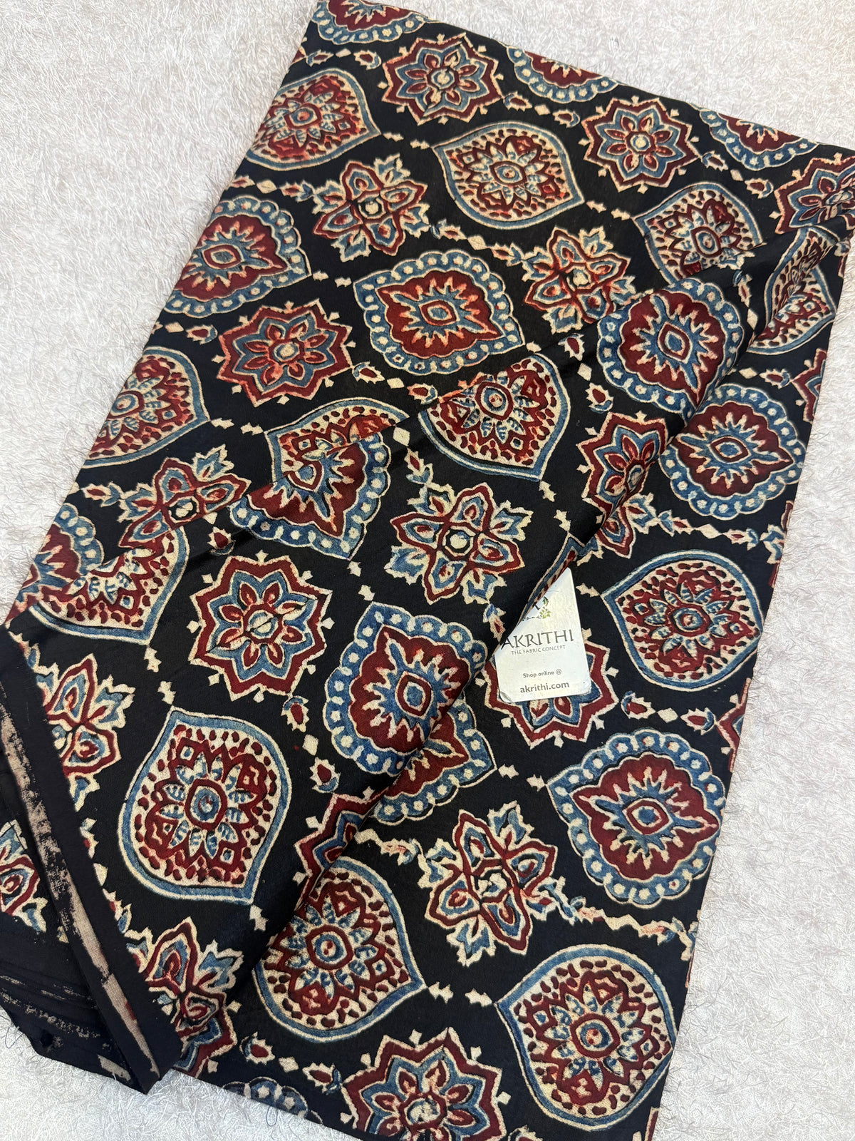 Ajrakh pure mashru silk fabric