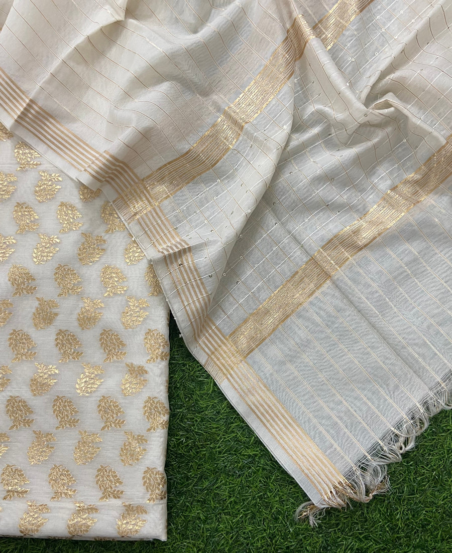 Pure chanderi cotton lurex  salwar suit