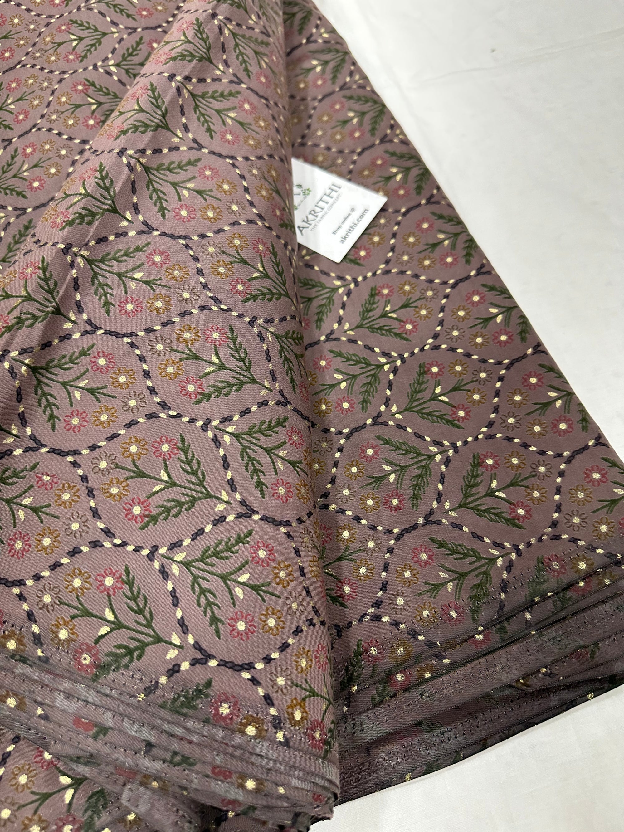 Printed silk fabric