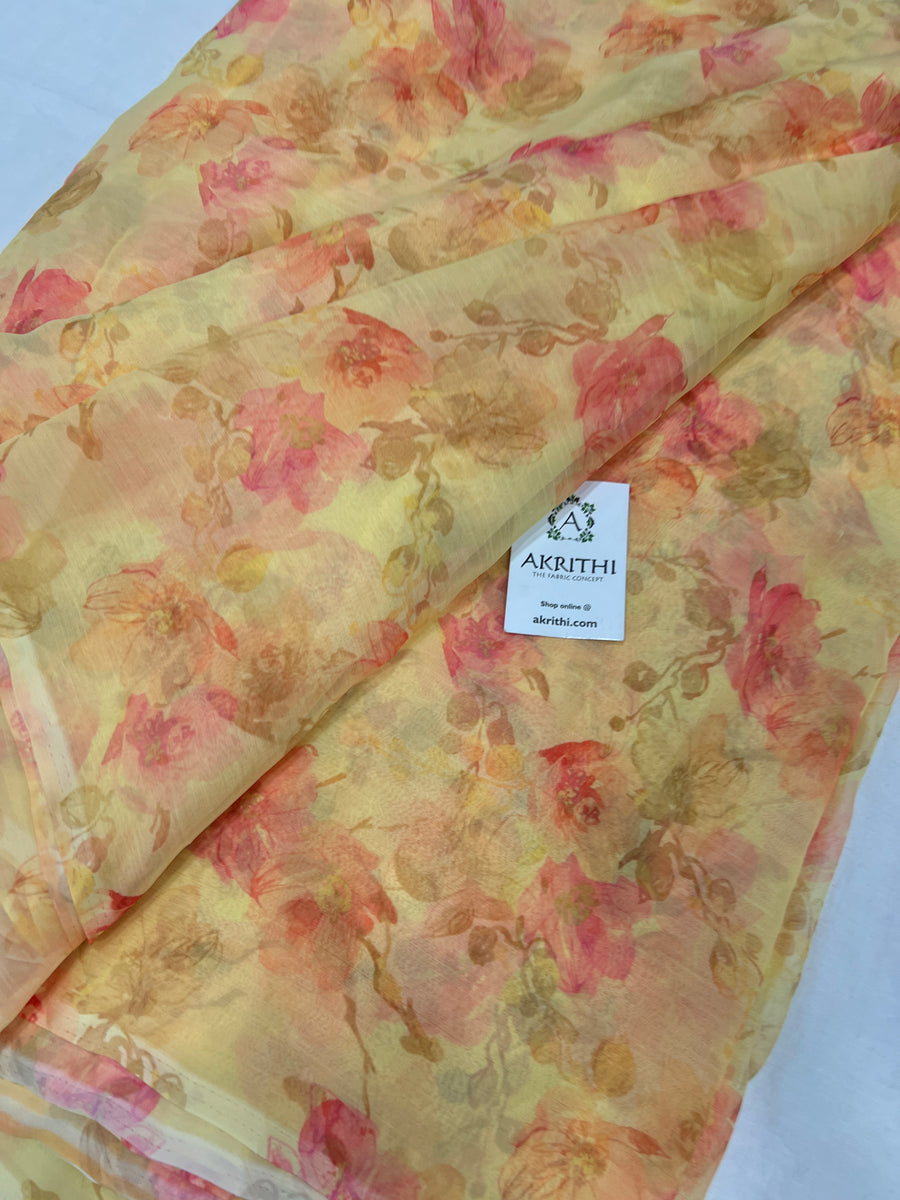 Digital floral printed chiffon fabric