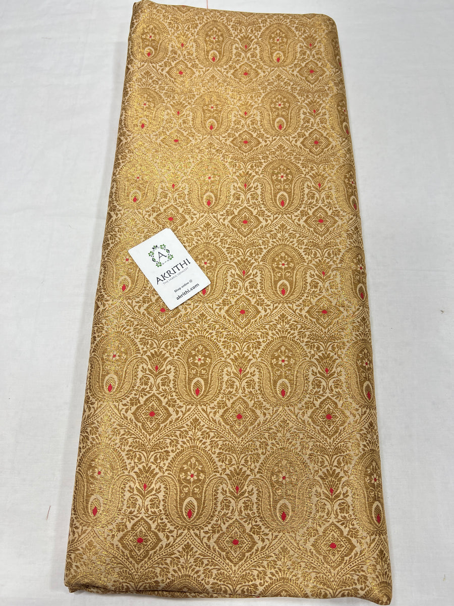 Pure Banarasi brocade fabric 75 cms cut