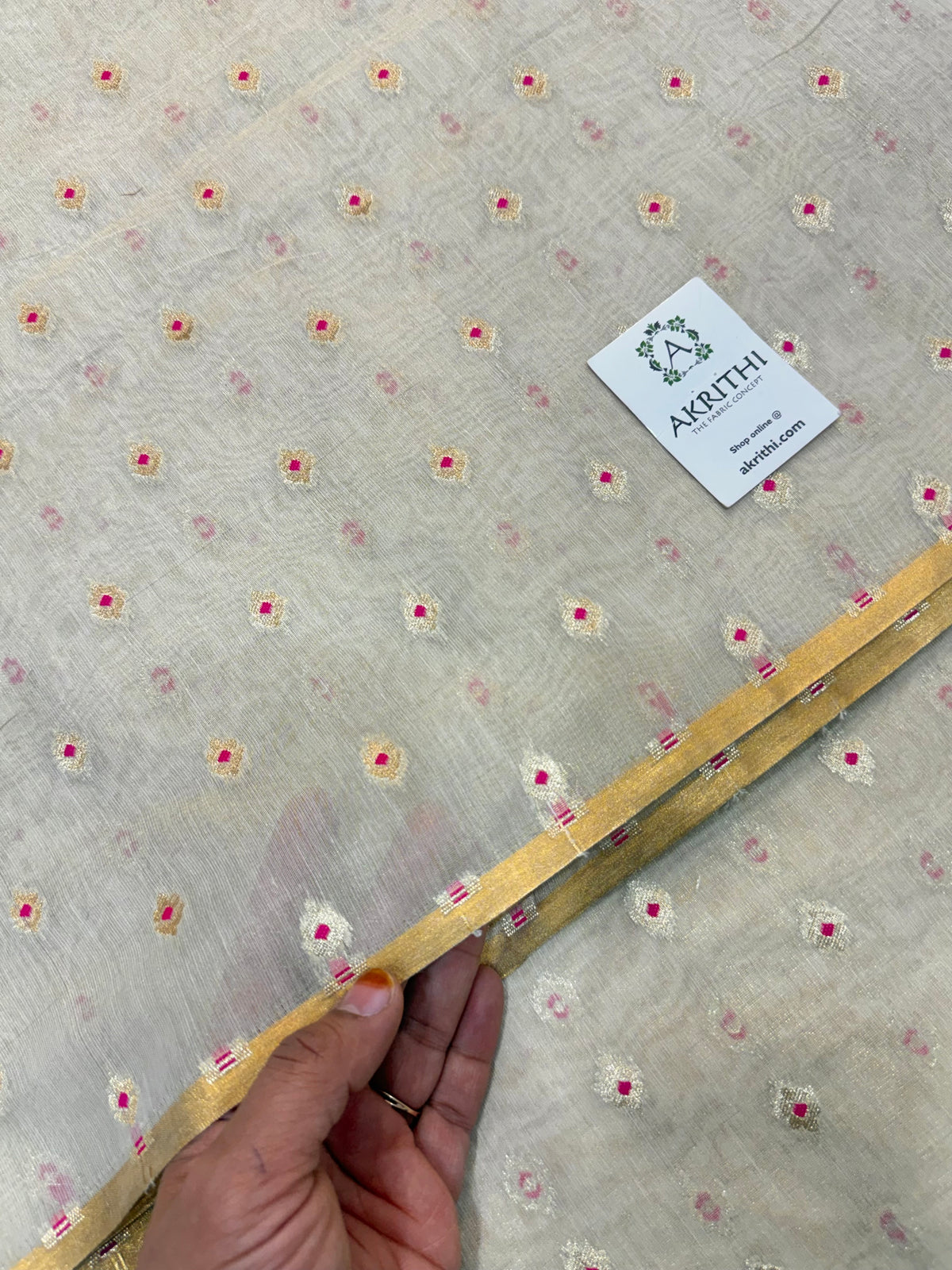 Dyeable banarasi Pure silk chanderi tissue meena butti fabric