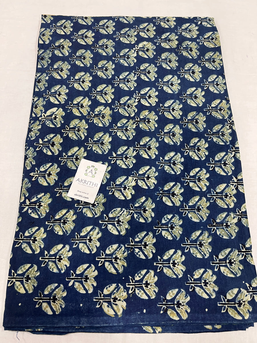 Ajrakh hand block printed pure cotton fabric